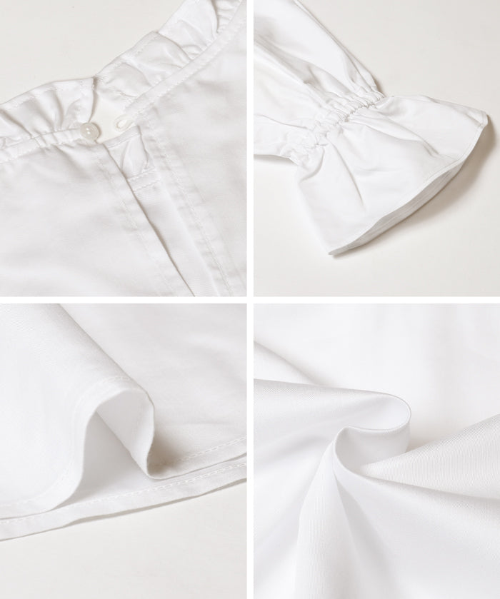 立領荷葉邊襯衫