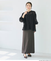 透膚抽皺A字襯衫