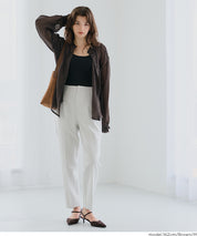 透膚抽皺A字襯衫