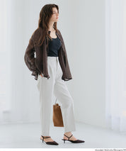 透膚抽皺A字襯衫