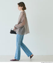 透膚抽皺A字襯衫