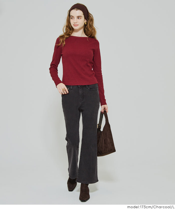 【DAILY WARM】內刷毛牛仔喇叭褲