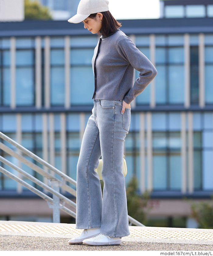 【DAILY WARM】內刷毛牛仔喇叭褲