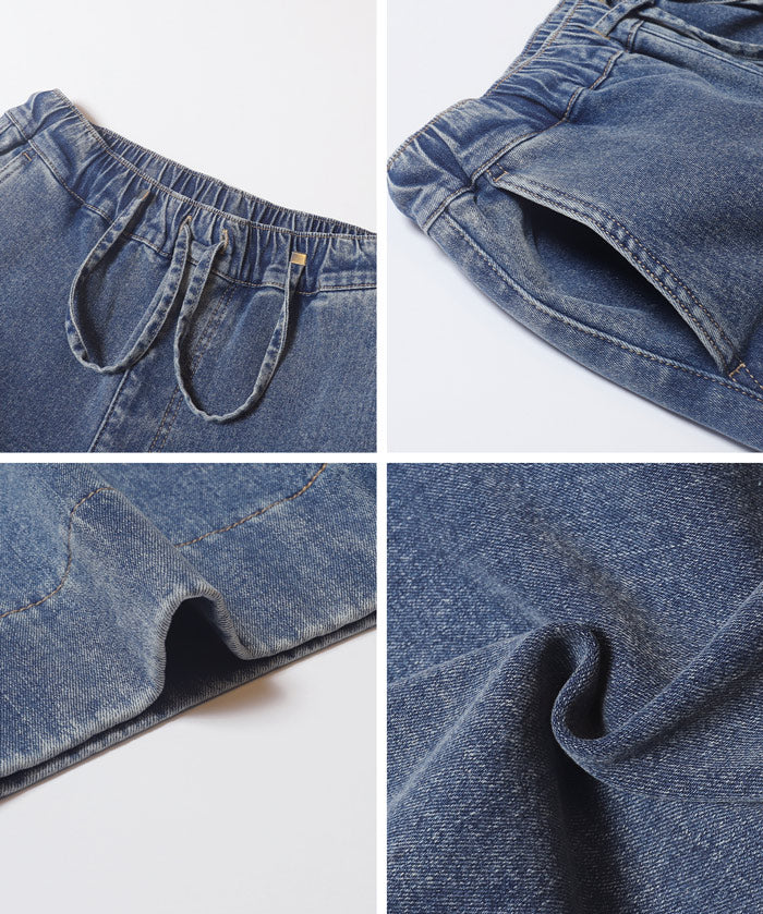 【DAILY WARM】內刷毛彈性牛仔休閒褲