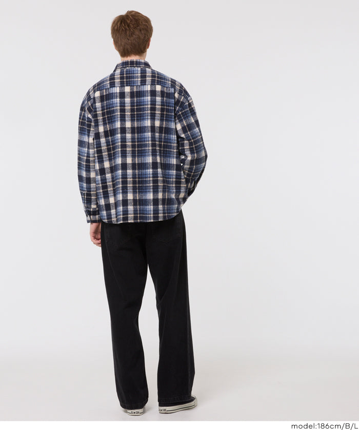 厚磅法蘭絨格紋襯衫