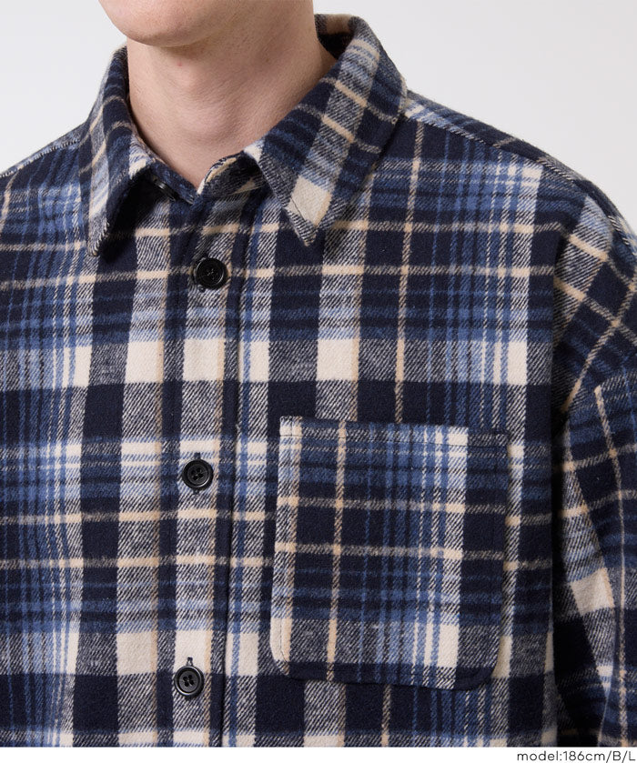 厚磅法蘭絨格紋襯衫