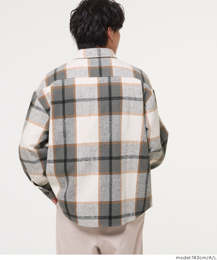 厚磅法蘭絨格紋襯衫