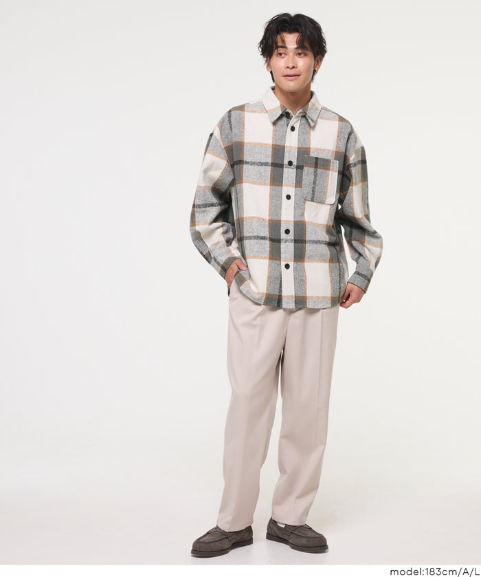 厚磅法蘭絨格紋襯衫