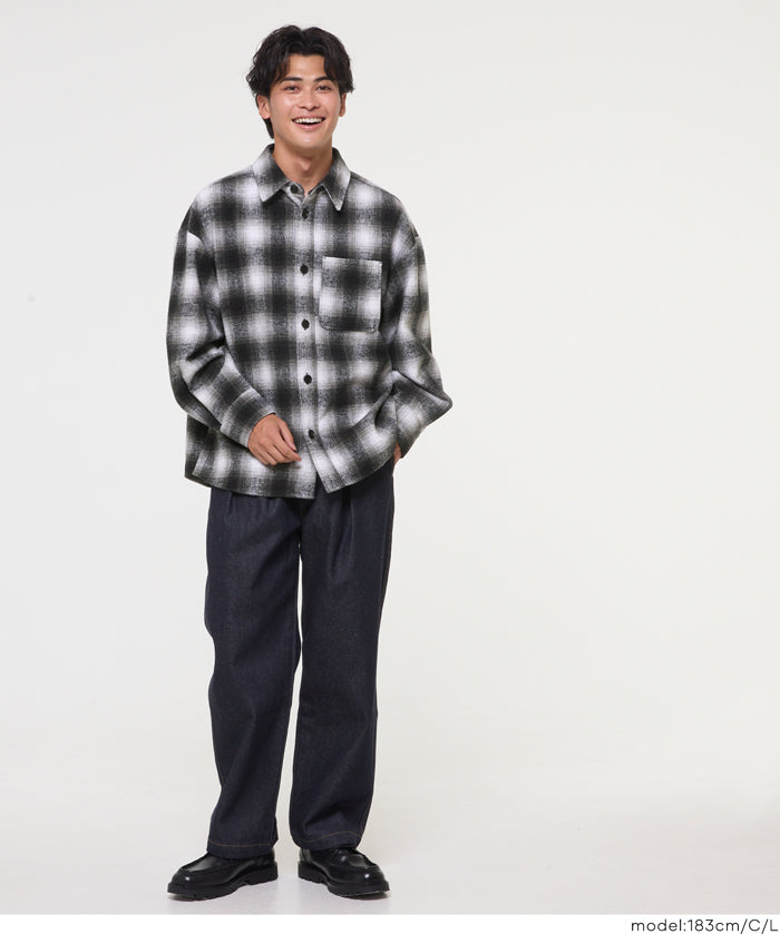 厚磅法蘭絨格紋襯衫