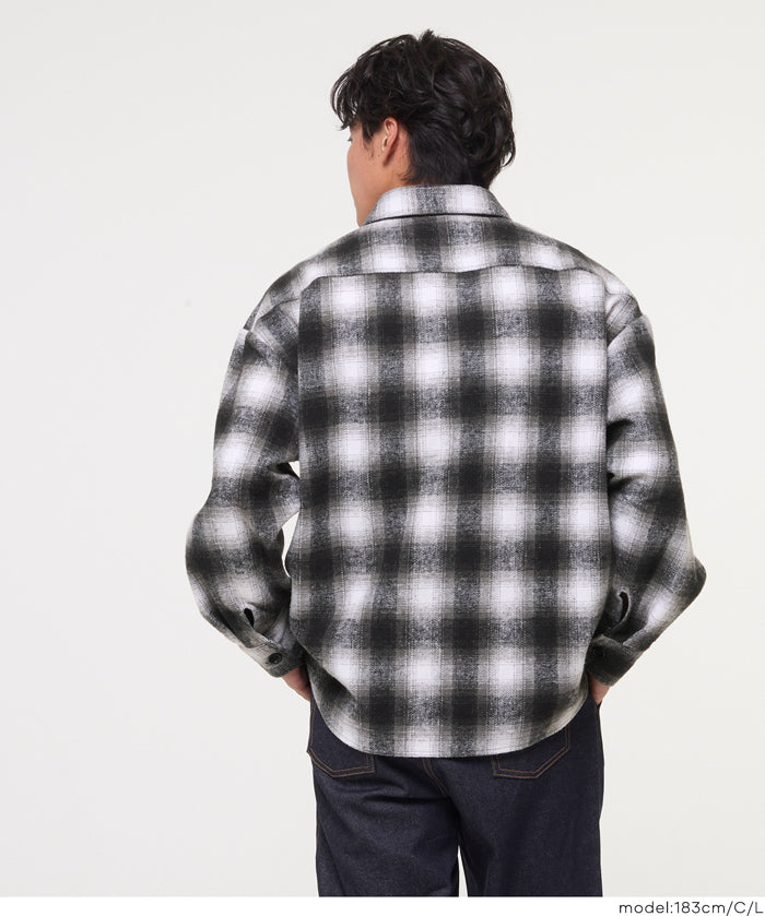 厚磅法蘭絨格紋襯衫