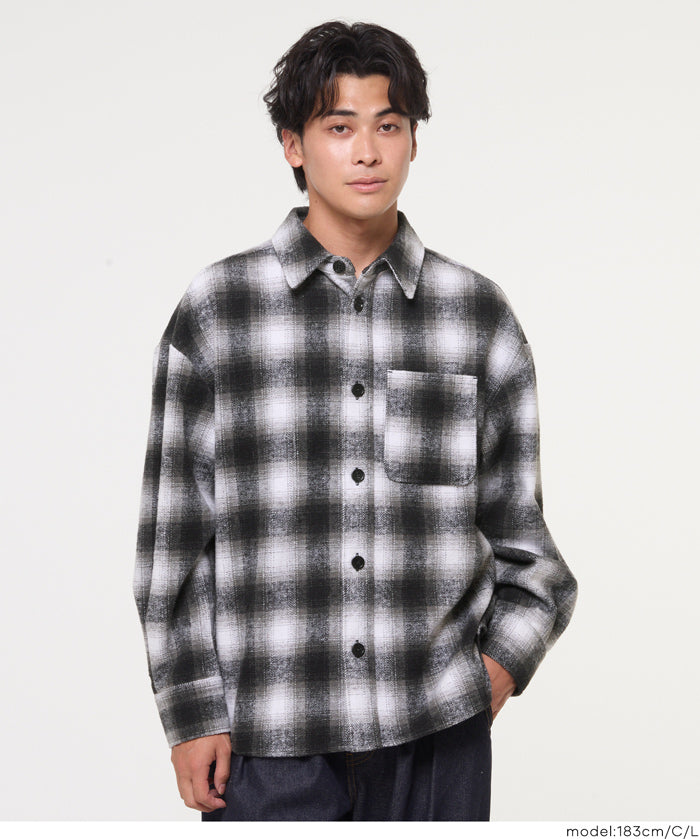 厚磅法蘭絨格紋襯衫