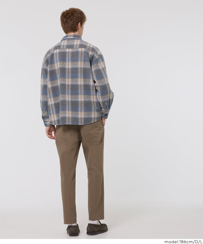 厚磅法蘭絨格紋襯衫