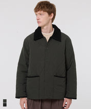 可水洗鋪棉菱格外套