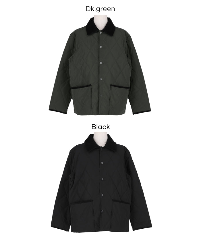 可水洗鋪棉菱格外套