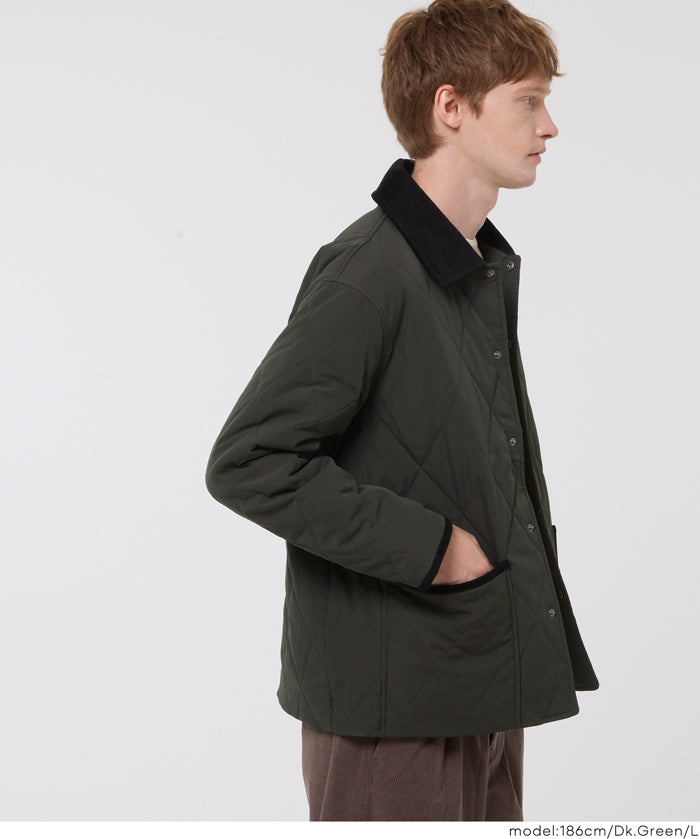 可水洗鋪棉菱格外套