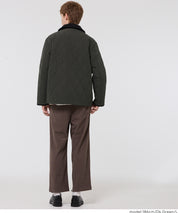 可水洗鋪棉菱格外套