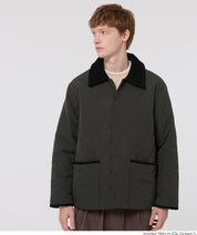 可水洗鋪棉菱格外套