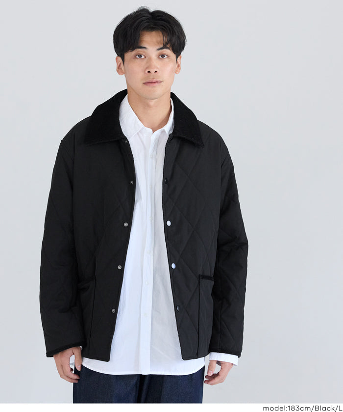 可水洗鋪棉菱格外套