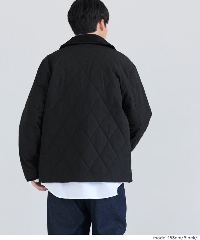 可水洗鋪棉菱格外套