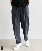 打褶鬆緊休閒褲