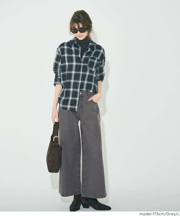 低腰寬版牛仔褲