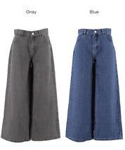 低腰寬版牛仔褲