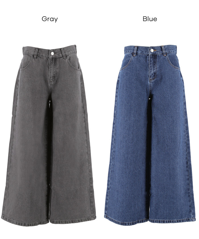 低腰寬版牛仔褲