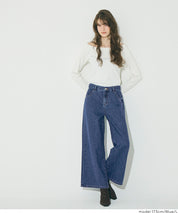 低腰寬版牛仔褲