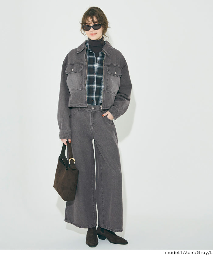 低腰寬版牛仔褲