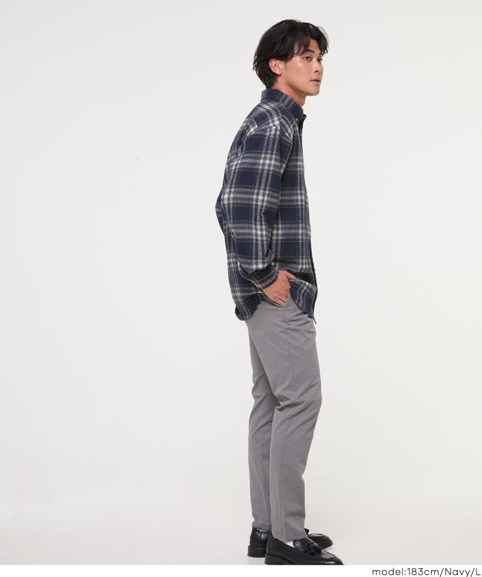 限時優惠★法蘭絨格紋長袖襯衫