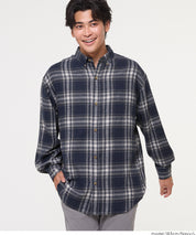 限時優惠★法蘭絨格紋長袖襯衫