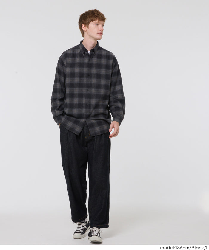 限時優惠★法蘭絨格紋長袖襯衫