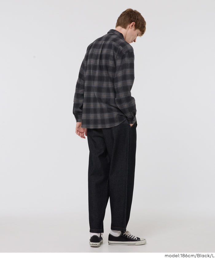 限時優惠★法蘭絨格紋長袖襯衫