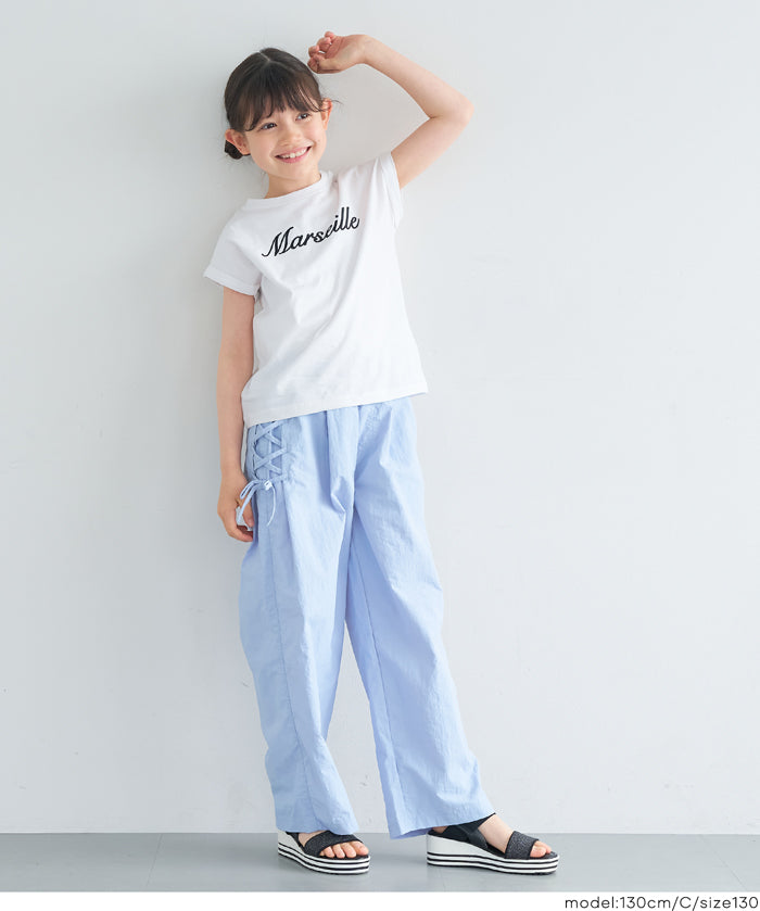 親子同款 法式袖刺繡T恤