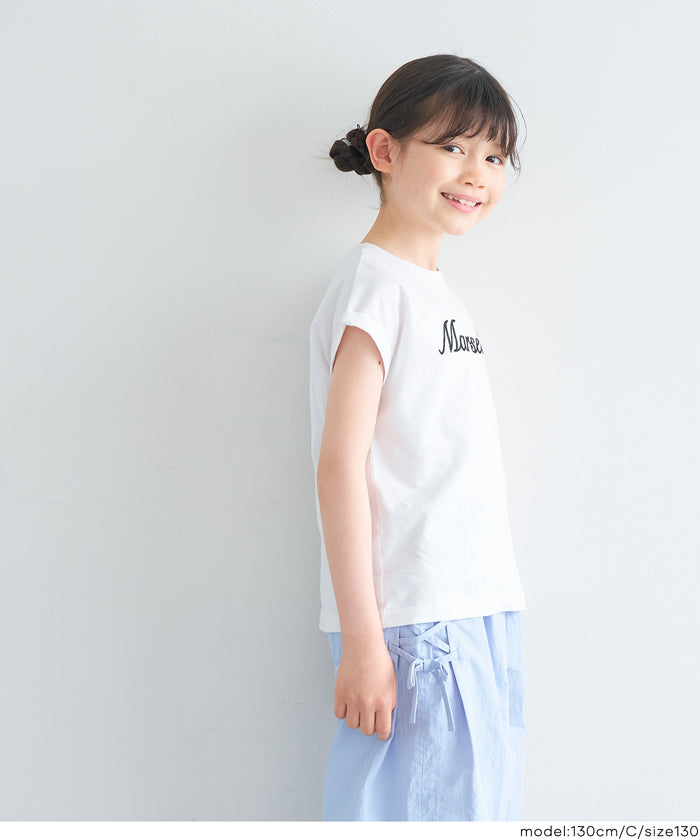 親子同款 法式袖刺繡T恤