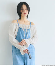 2way 一字領收腰襯衫