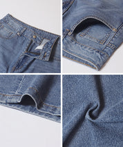 夏季牛仔弧形長褲