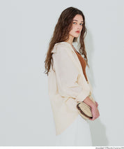 後擺荷葉邊蝙蝠袖牛津襯衫