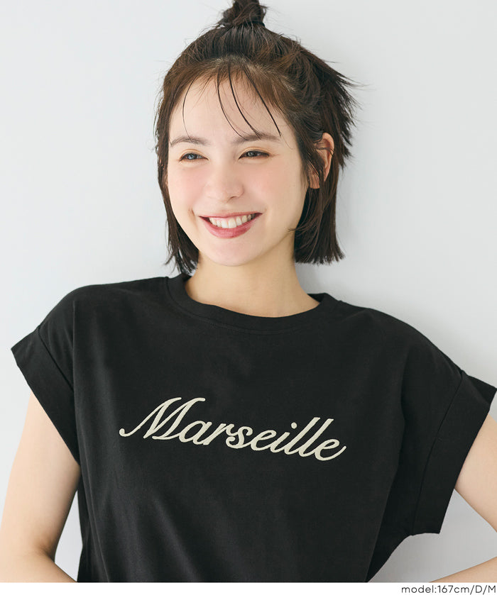 法式袖刺繡T恤