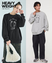 重磅內刷毛小熊印花大學T