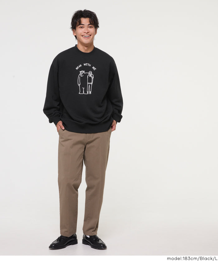 重磅內刷毛小熊印花大學T