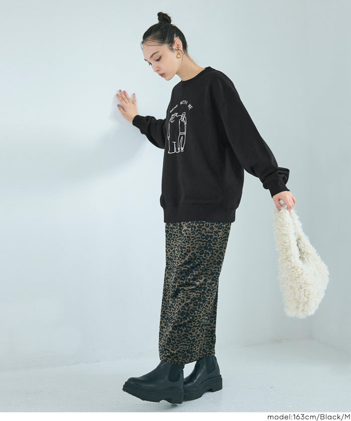 重磅內刷毛小熊印花大學T