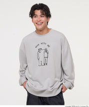 重磅內刷毛小熊印花大學T