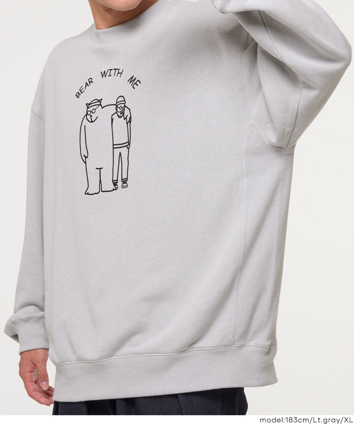 重磅內刷毛小熊印花大學T