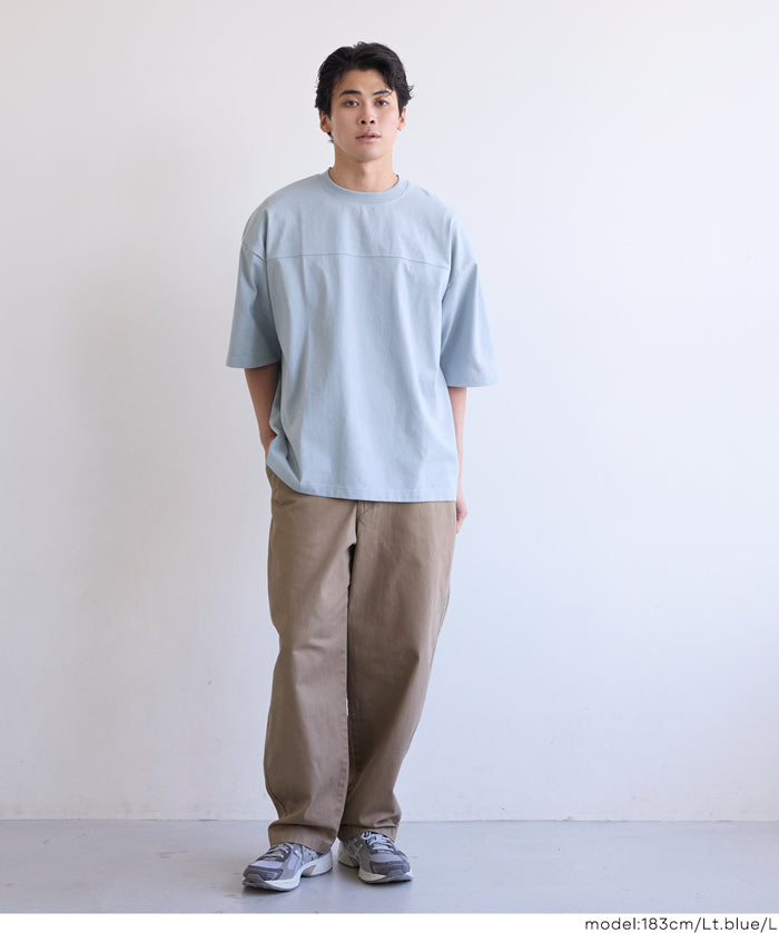 重磅棉拼接寬鬆T恤