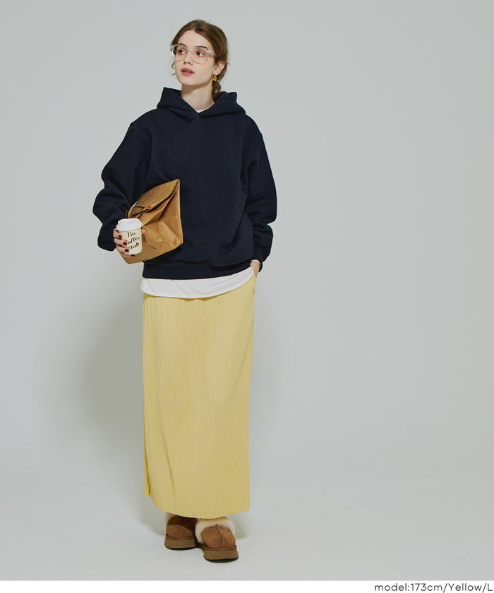 【DAILY WARM】內刷毛百褶直筒長裙