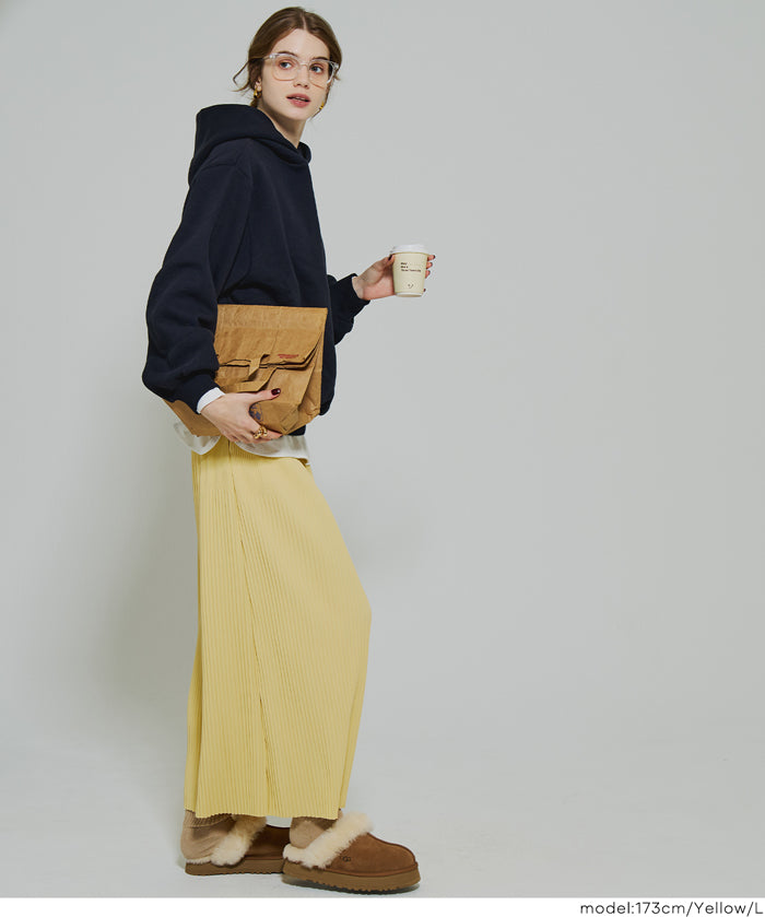 【DAILY WARM】內刷毛百褶直筒長裙