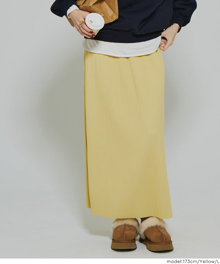 【DAILY WARM】內刷毛百褶直筒長裙