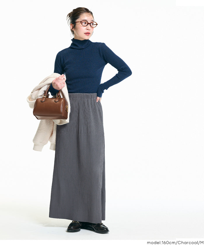 【DAILY WARM】內刷毛百褶直筒長裙