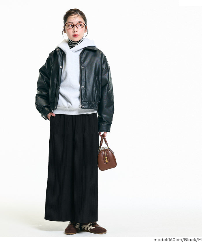 【DAILY WARM】內刷毛百褶直筒長裙